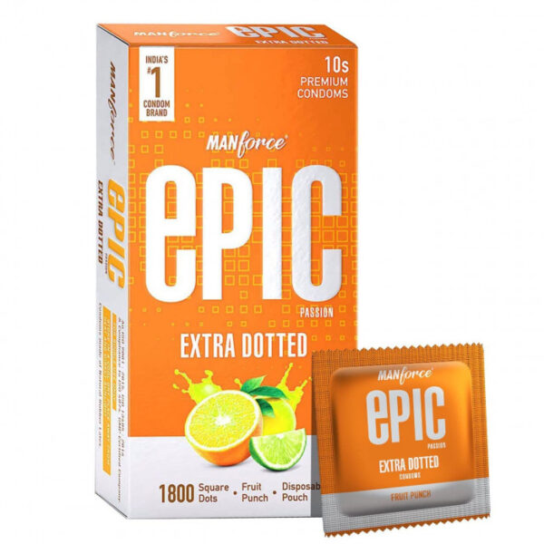 Manforce Epic Passion 1800 Square Dotted Fruit Punch Flavored Condom 10pcs