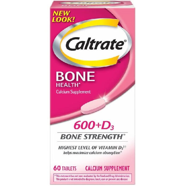 Caltrate 600 Plus D3 Calcium and Vitamin D Supplement 60 Tablets | USA Made