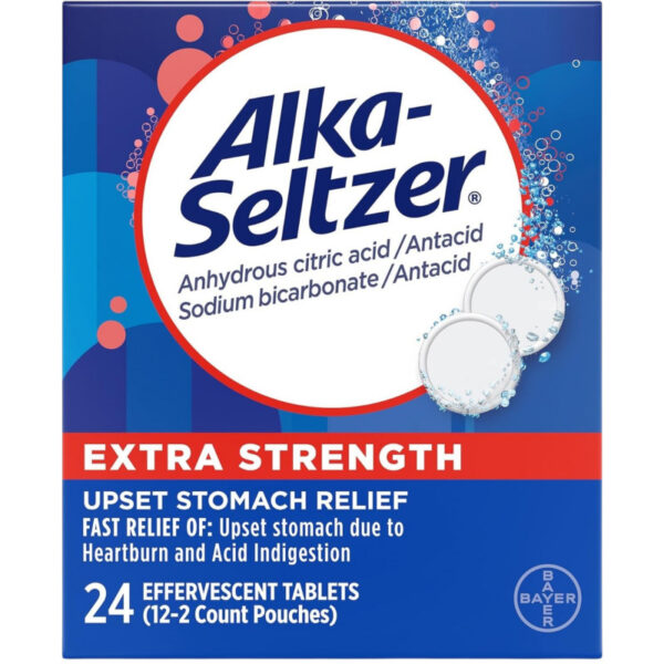 Alka Seltzer Extra Strength Effervescent Heartburn Relief Tablets, 2pcs strip