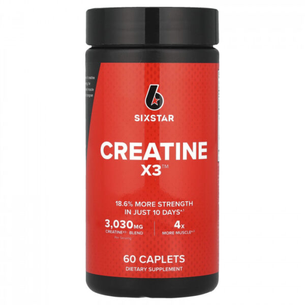 Six Star Creatine X3 3030 mg, 60 Caplets