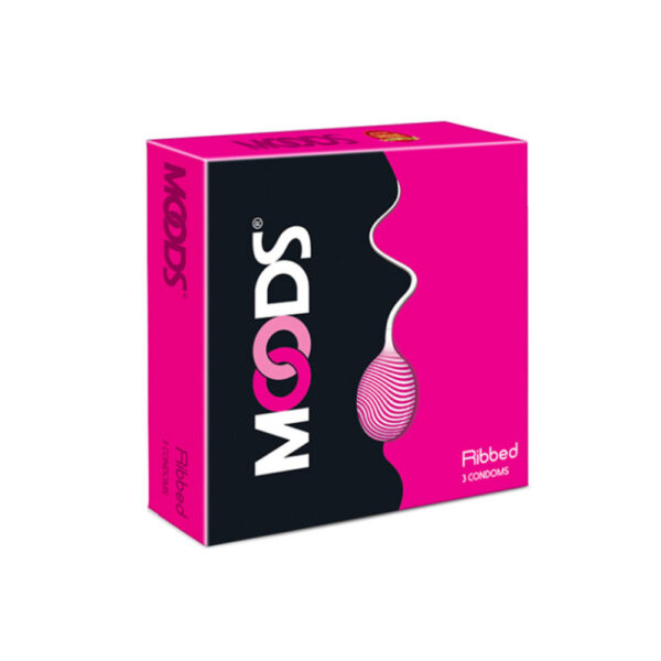Moods Pink Ribbed Condom 1 Packet