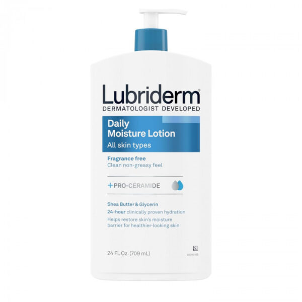 Lubriderm Daily Moisture Hydrating Body Lotion, Fragrance Free, 709ml, USA