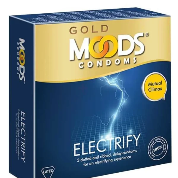 Moods Gold Electrify Mutual Climax (Dotted, Ribbed & Delay) Condom 1 Packet