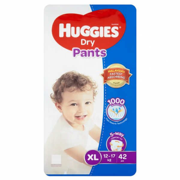 Huggies Dry pants (XL)12-17kg 42Pcs