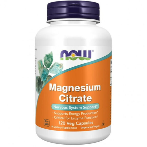 NOW Foods Magnesium Citrate 400 mg, 120 Veg Capsules | USA