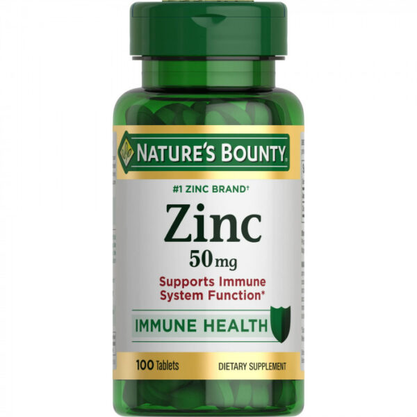 Nature's Bounty Zinc 50 mg, 100 Caplets | USA Made