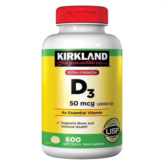 Kirkland Signature Extra Strength D3 50 mcg. 600 Softgels | USA