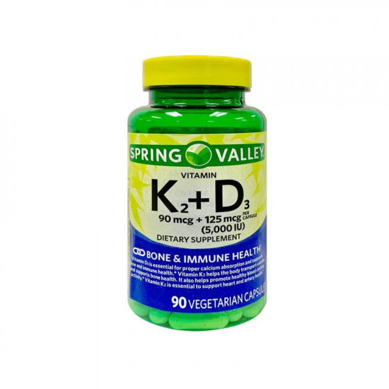 Spring Valley Vitamin K2 90mcg + D3 125mcg | 90 Capsule