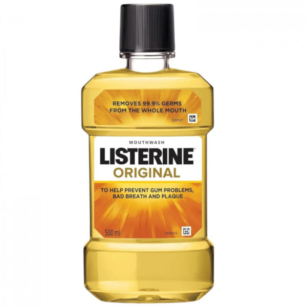 Listerine Original Mouthwash Liquid, Removes 99.9% Germs, 500ml