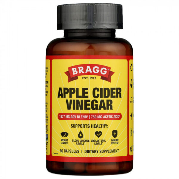 Bragg Apple Cider Vinegar Capsules, 90 Capsules | USA Import