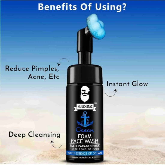 Muuchstac Ocean Foam Face Wash For Men | 100ml
