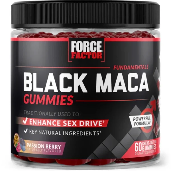 FORCE FACTOR Black Maca Gummies, 60 pcs, USA