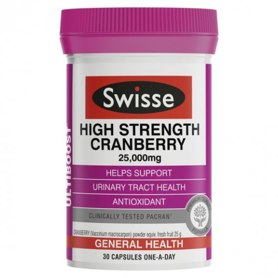 Swisse Ultiboost High Strength Cranberry Capsules 25000mg 30 capsules