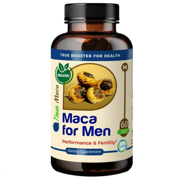 TrueMed Maca for Men, 60 Capsules (Maca powder 500mg + Horny Goat weed extract 100mg) | USA Import