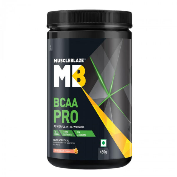MuscleBlaze BCAA Pro Amino Acid Powder Fruit Splash, 450 gram Powder