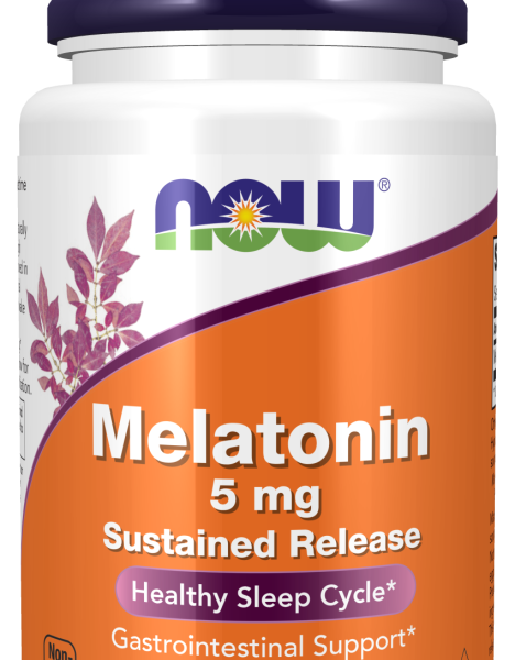 Now Melatonin 5mg Sustained Release Tablets, Healthy Sleep Cycle, Gastrointestinal Support 120 count