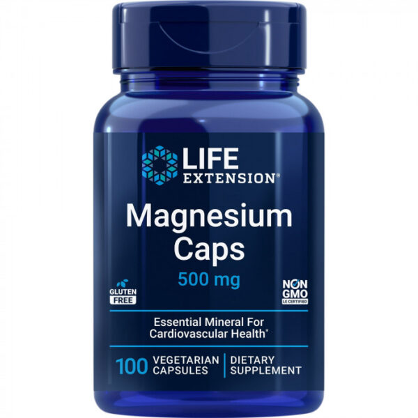 Life Extension Magnesium Caps 500mg, 100 Vegetarian Capsules