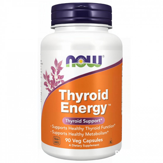 NOW Foods Thyroid Energy, Iodine and Tyrosine plus Selenium, Zinc and Copper, Thyroid Support, 90 Veg Capsules