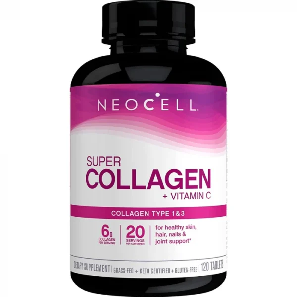 Neo Cell Super Collagen with Vitamin C, Collagen Peptides Types 1 & 3 for Hair, Skin, Nails & Joints.120 Tablets, USA