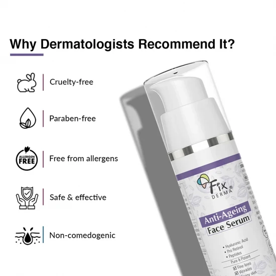 Fixderma Anti Ageing Face Serum with Hyaluronic Acid Serum & Pro Retinol, 15g