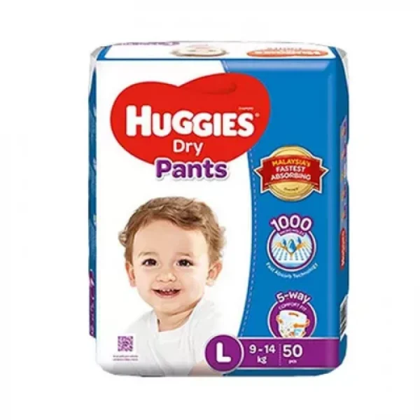Huggies Dry Pants Baby Diaper Pant L (9-14 kg) 50pcs