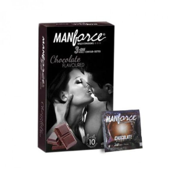 Manforce Wild Condom 3 In1 Chocolate Flavour (10 Pcs Pack)
