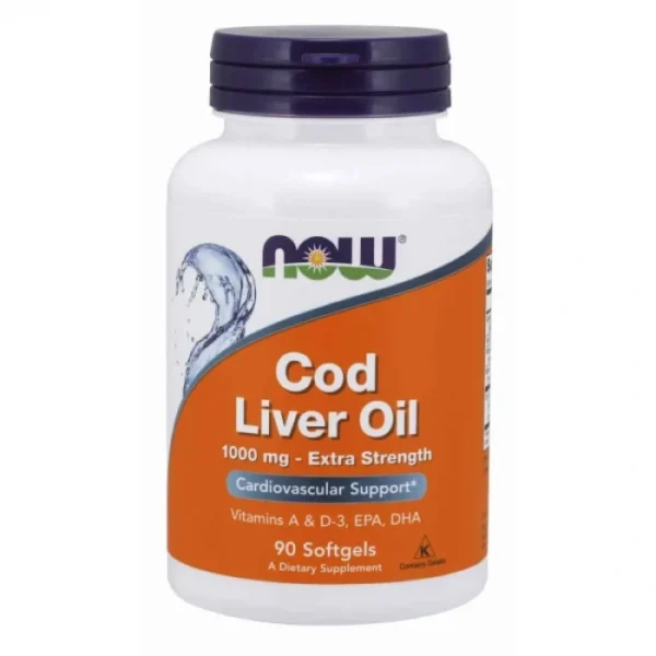 NOW Foods Cod Liver Oil 1000mg, 90 Softgel | USA Made