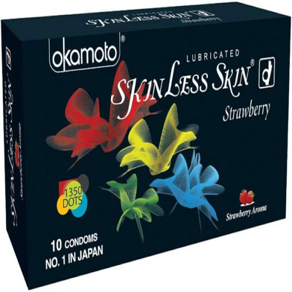 Okamoto Skinless Skin Strawberry Lubricated Condoms 10pcs
