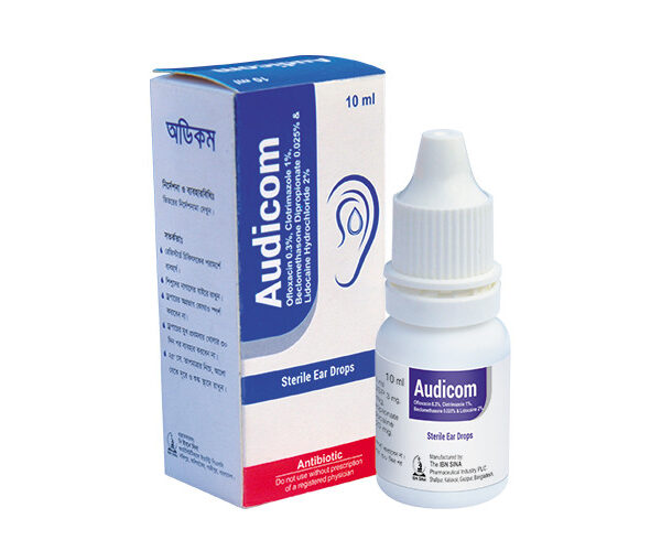 Audicom 0.3%+1%+0.025%+2% Ear Drop 10ml