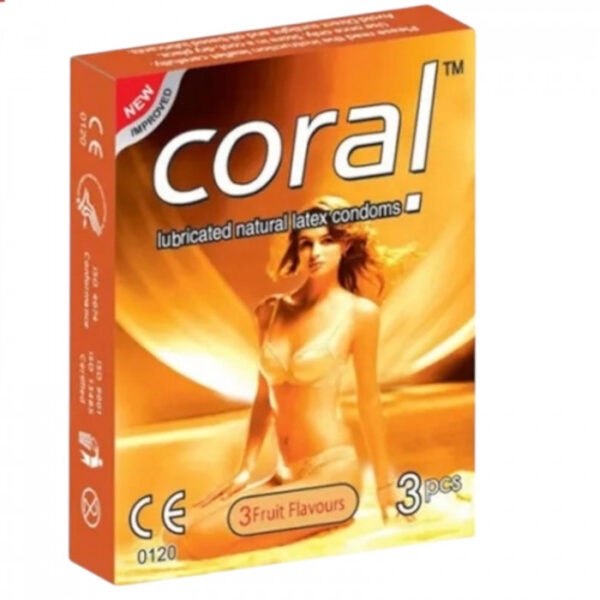 Coral Condom 3 fruit flavors (1 Packet)
