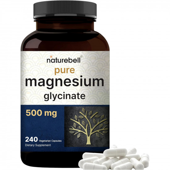 NatureBell Magnesium Glycinate 500mg Non-GMO & Gluten Free