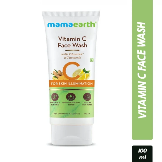 Mamaearth Vitamin C & Turmeric Facewash For Skin Illumination, 100ml