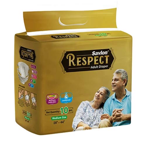 Savlon Respect Belt System Adult Diaper M (28"-44") 10pcs
