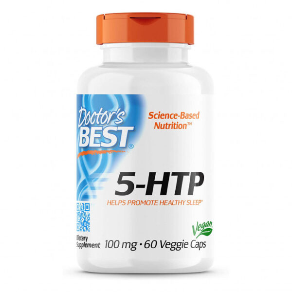 Doctor's Best 5 HTP 100mg - Anxiety & Stress, positive modes & restful sleep, - Natural Sleep Support, Non-GMO, Vegan, Gluten Free, Soy Free,, 60 Capsules, USA