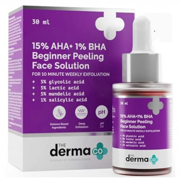 The Derma Co 15% AHA +1% BHA Beginner Face Peeling Solution, 30ml