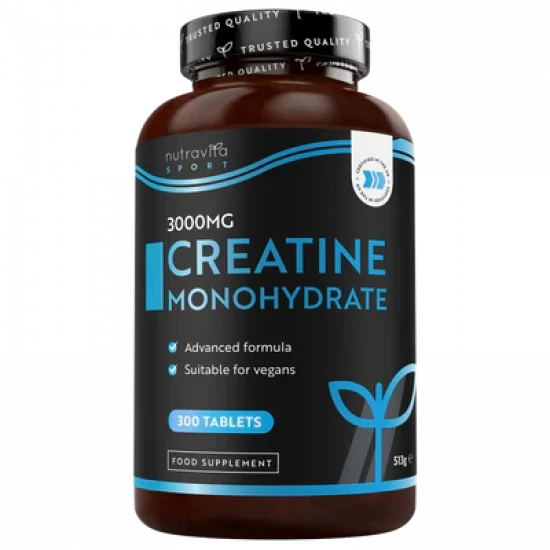 Nutravita Sport 3000mg Creatine Monohydrate 300 Vegan Tablets