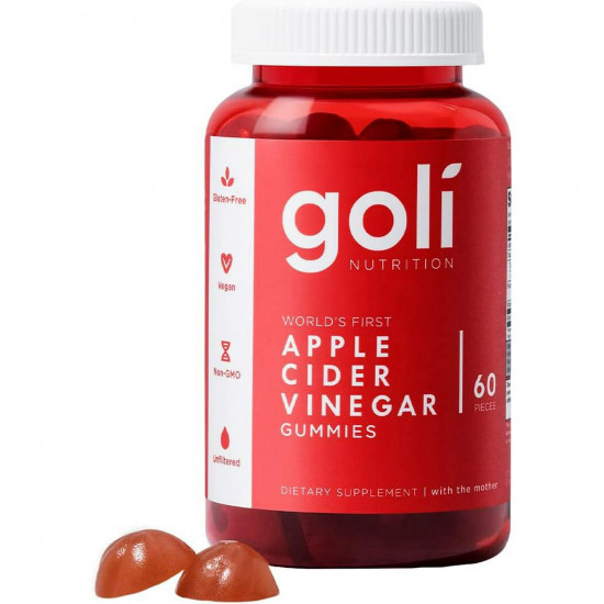 Goli Apple Cider Vinegar Gummy Vitamins (Vitamin B12), 60 Count | USA