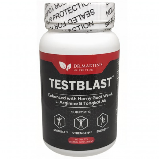 Dr. Martins TESTBLAST, Naturally Boost Stamina, Endurance, Burn Fat & Build Lean Muscle Mass, 60 Count, USA