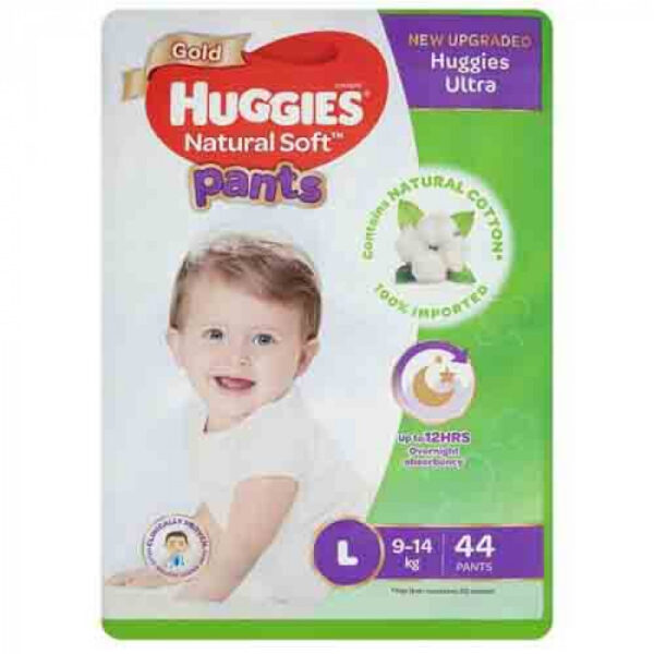 Huggies Ultra Natural Soft Pants L (9-14kg) 44pcs