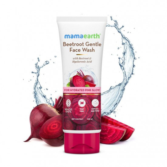Mamaearth Beetroot Gentle Face Wash With Hyaluronic Acid For Hydrated Pink Glow 100 ml
