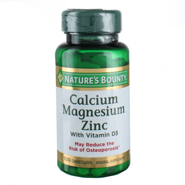 Nature's Bounty Calcium Magnesium Zinc with Vitamin D3 100 Tablets | USA Made