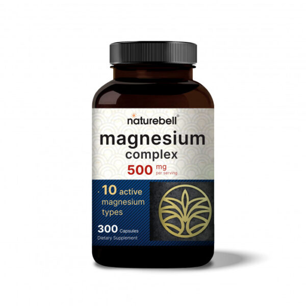 NatureBell Magnesium Complex Supplement 500mg, 300 Capsules, USA