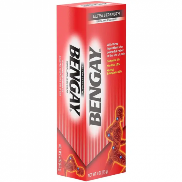 Ultra Strength Bengay Topical Pain Relief Cream, Non-Greasy Topical Analgesic for Minor Arthritis, Muscle, Joint, and Back Pain, Camphor, Menthol & Methyl, 113 gram, USA