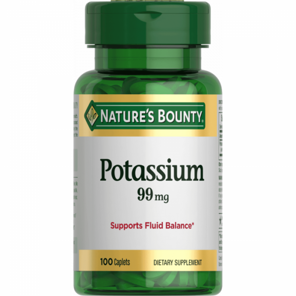 Nature's Bounty Potassium Gluconate 99mg, 100 Caplets | USA Made