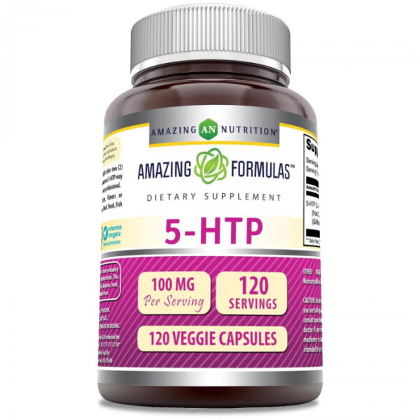 Amazing Formulas 5 HTP Hydroxytryptophan 100mg, 120 Veggie Capsules | USA Made