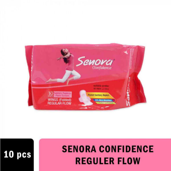 Senora Confidence Wings (Folded) Regular Flow Sanitary Napkin 10 Pads