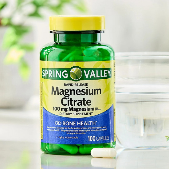 Spring Valley 100mg Magnesium Citrate | 100 Rapid Release Capsules