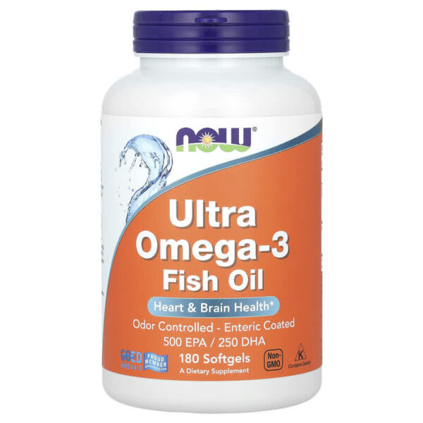 Now Foods Ultra Omega 3 Fish Oil, 180 Softgels