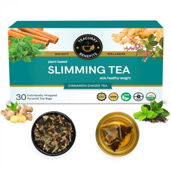 TEACURRY Slimming Tea with Diet Chart - 30 Tea Bags Helps in Weight Loss - Men & Women Herbal Tea Bags Pouch, India