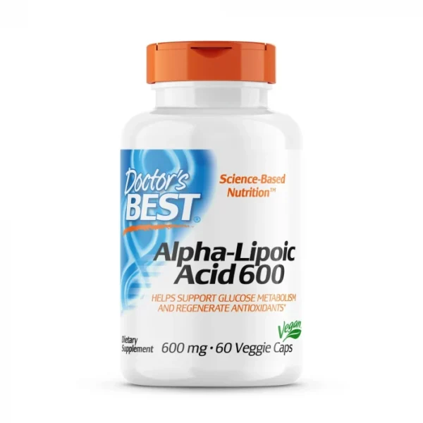 Doctor's Best Alpha-Lipoic Acid, Promotes Healthy Blood Sugar, 600 mg. - 60 Veggie Capsule, USA